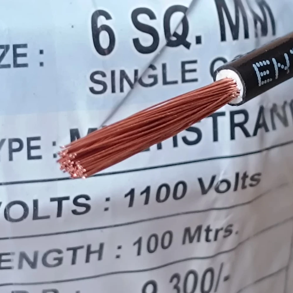 ENTORIC 6 SQMM Copper AC Cables, 100 Meter