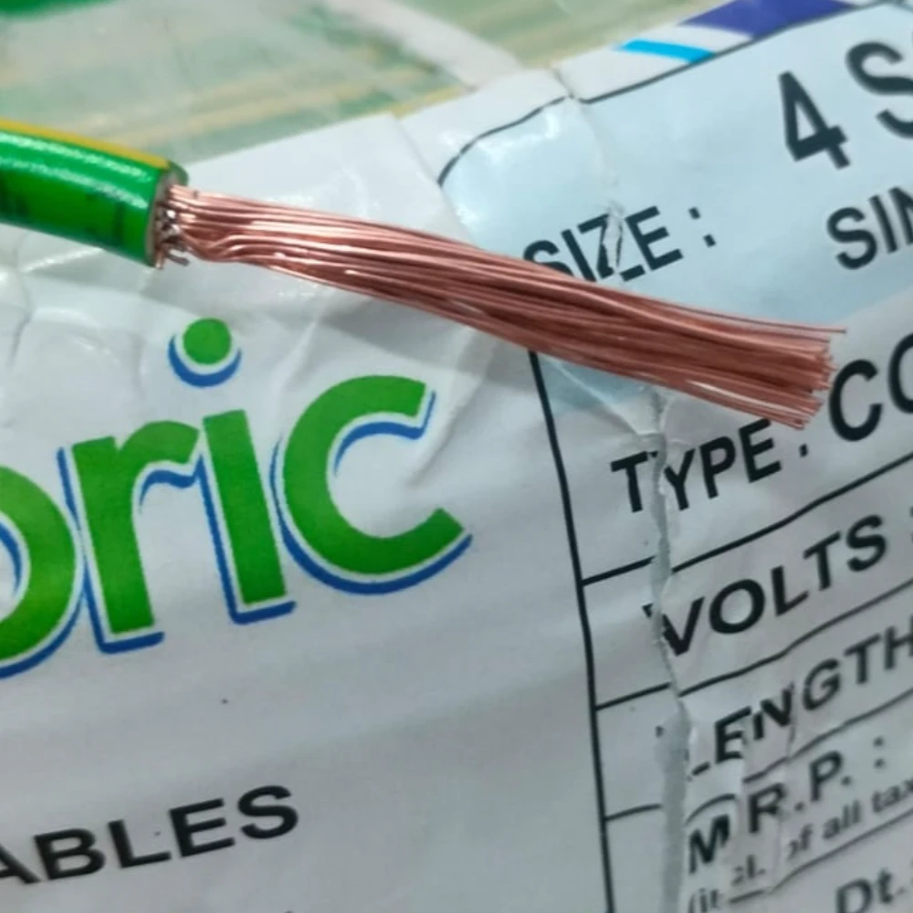 Entoric 4.0 SQMM PURE CCA Earthing Cable, Green, 100 Meter