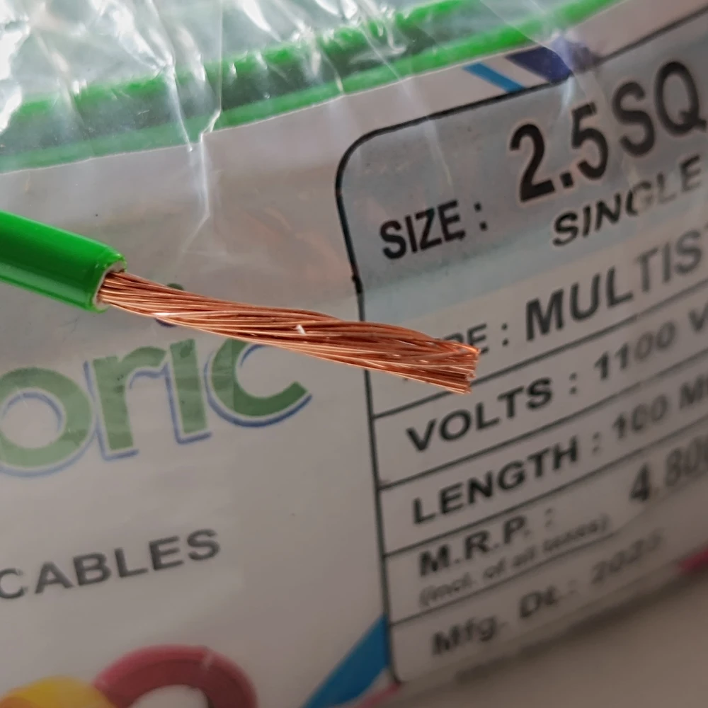 ENTORIC 2.5 SQMM Copper Earthing Cables, 100 Meter