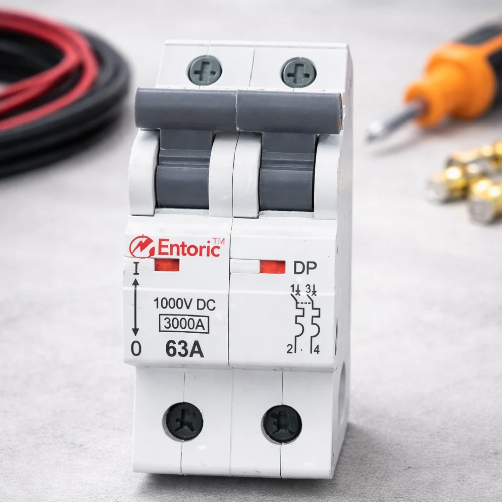 Entoric DC MCB 63A, 2 Pole, 1000V