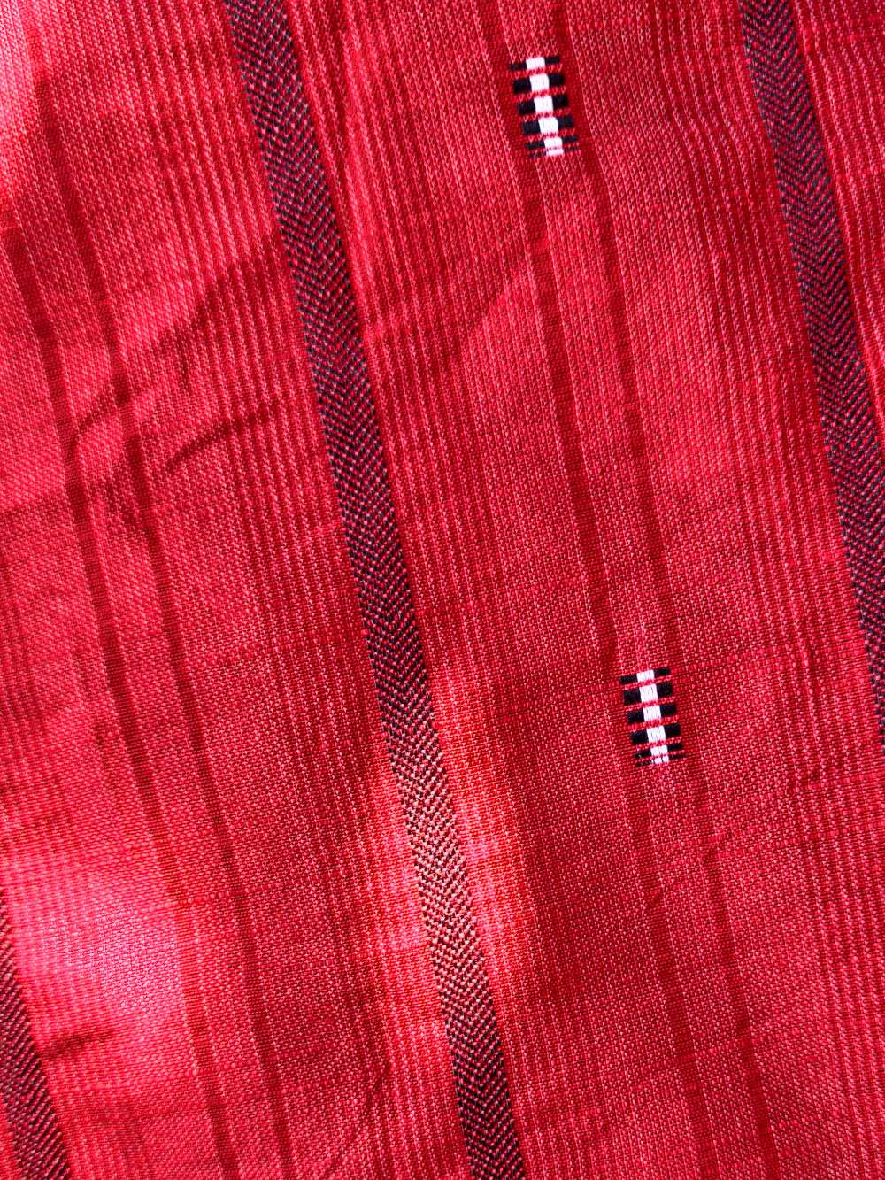 Grey and Red Chanderi A- Line layered dress
