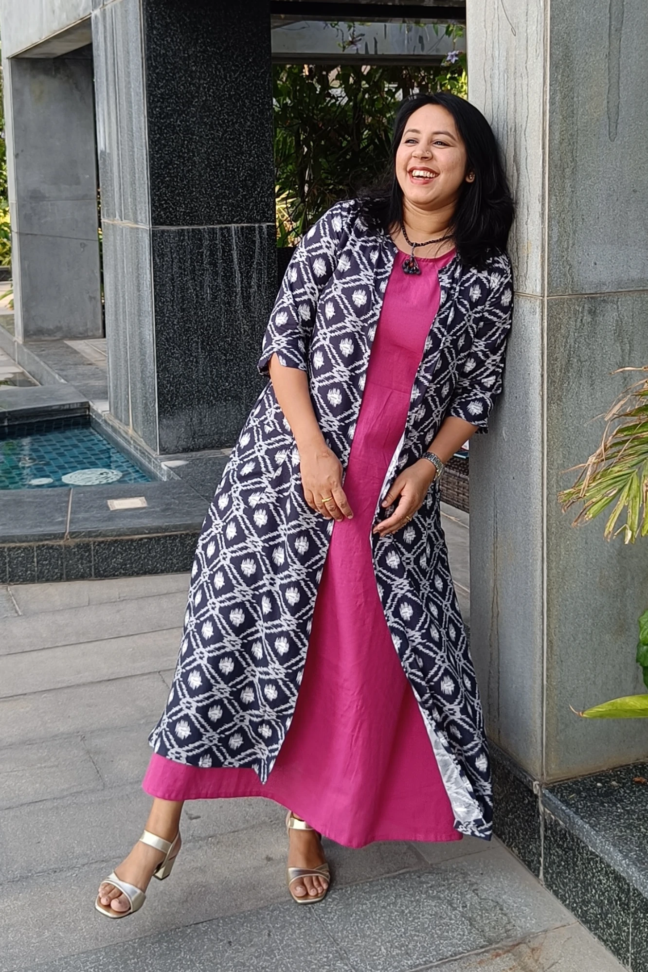 Pink & Blue double layer dress (4XL)