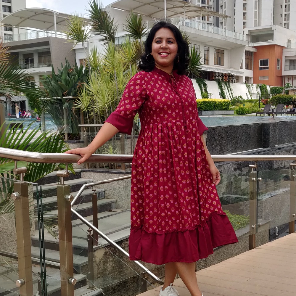 Rayon printed Midi dress