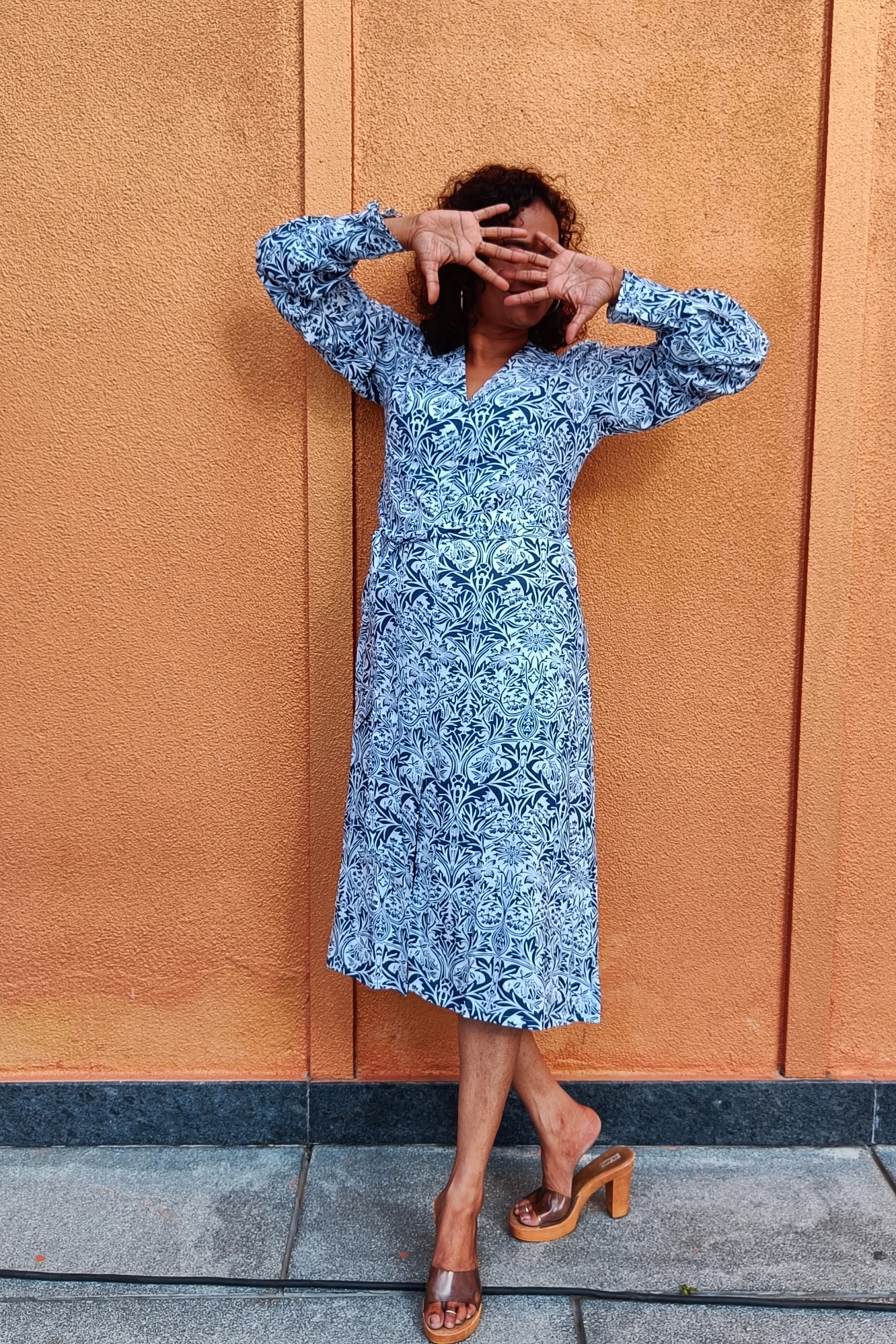 Printed Viscose Button down dress (XS)