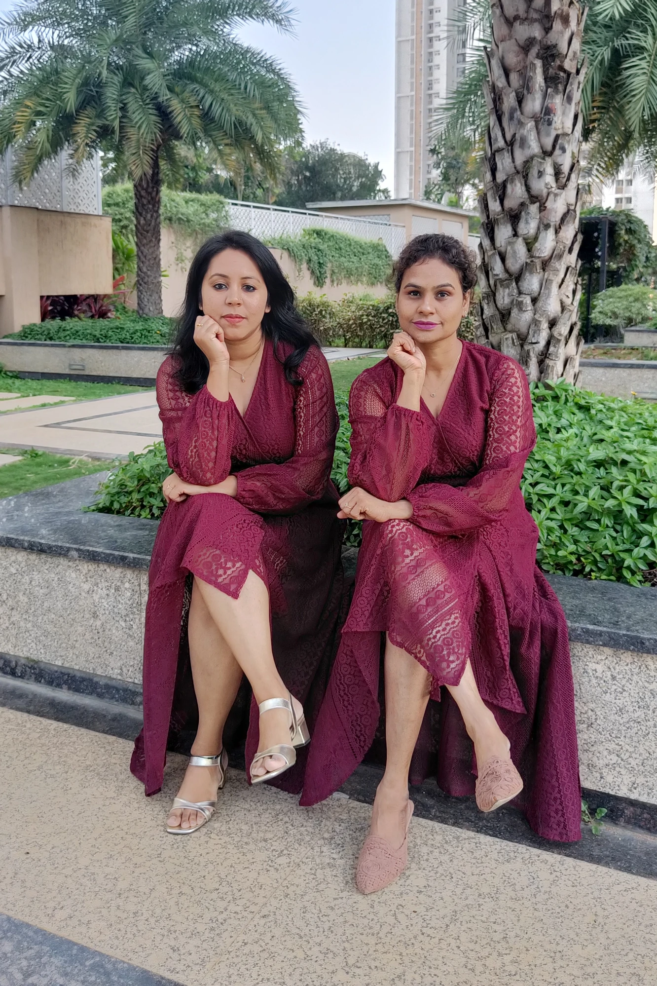 Burgundy Lace dress (XS)