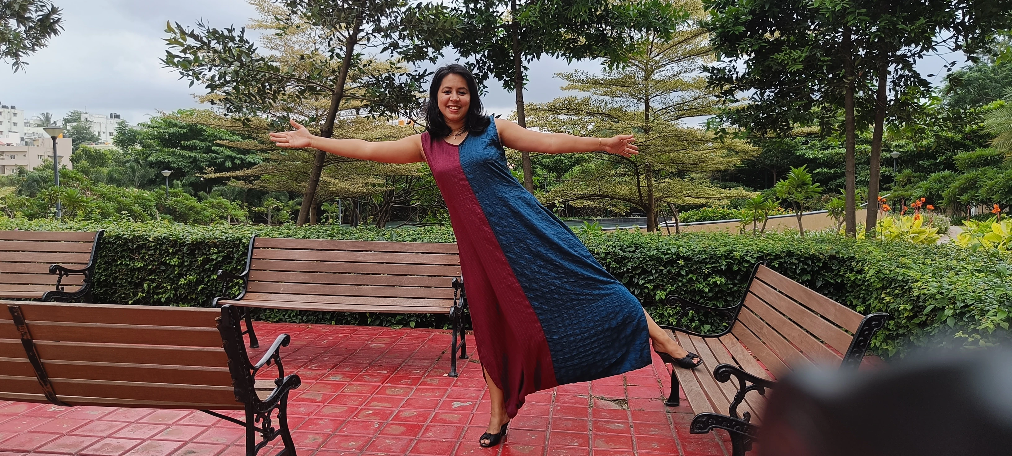 Colourblock Draped Jumpsuit (L)