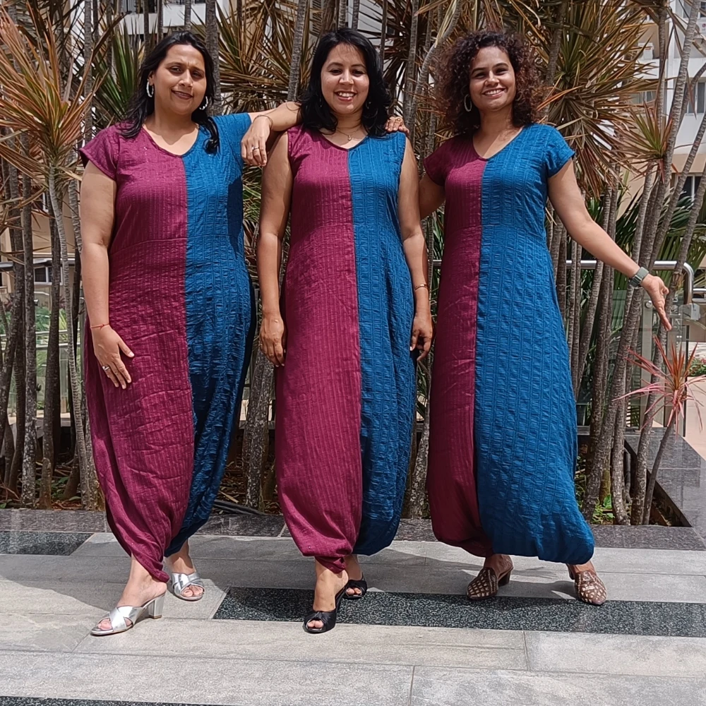 Colourblock Draped Jumpsuit (L)