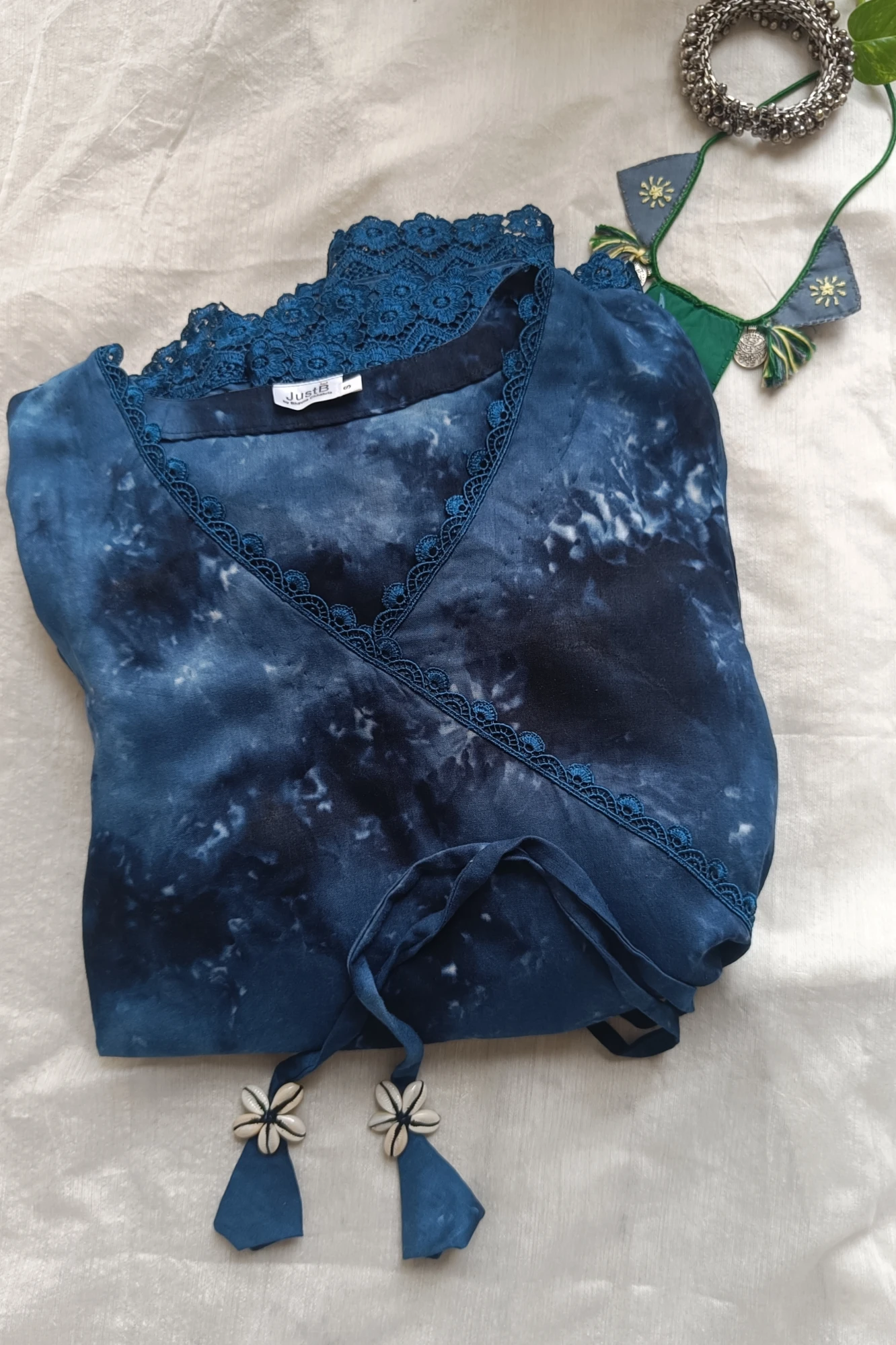 Midnight blue Viscose tie-dye circular maxi (XL)