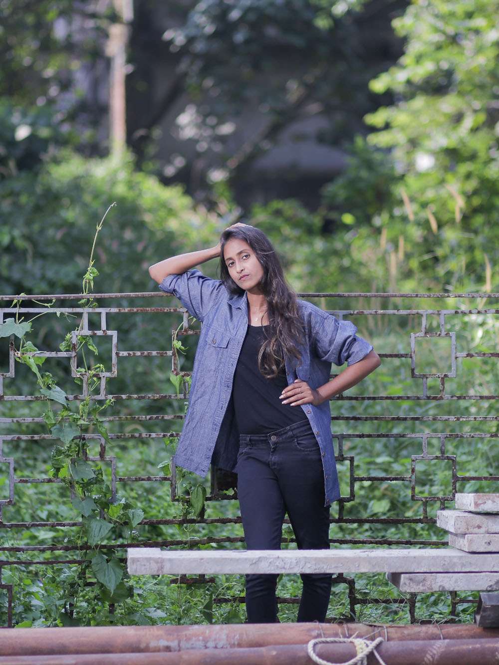 Handloom Denim Jacket (XS)