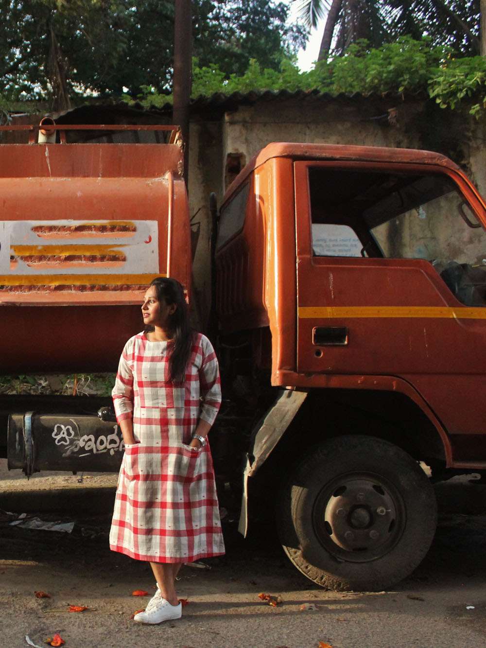 Handloom Cotton Checks dress (XL)