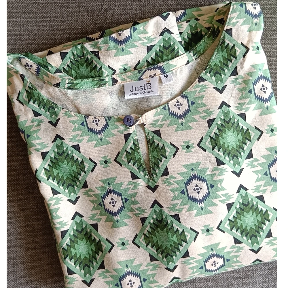 Printed Viscose boat neck dress (5XL)