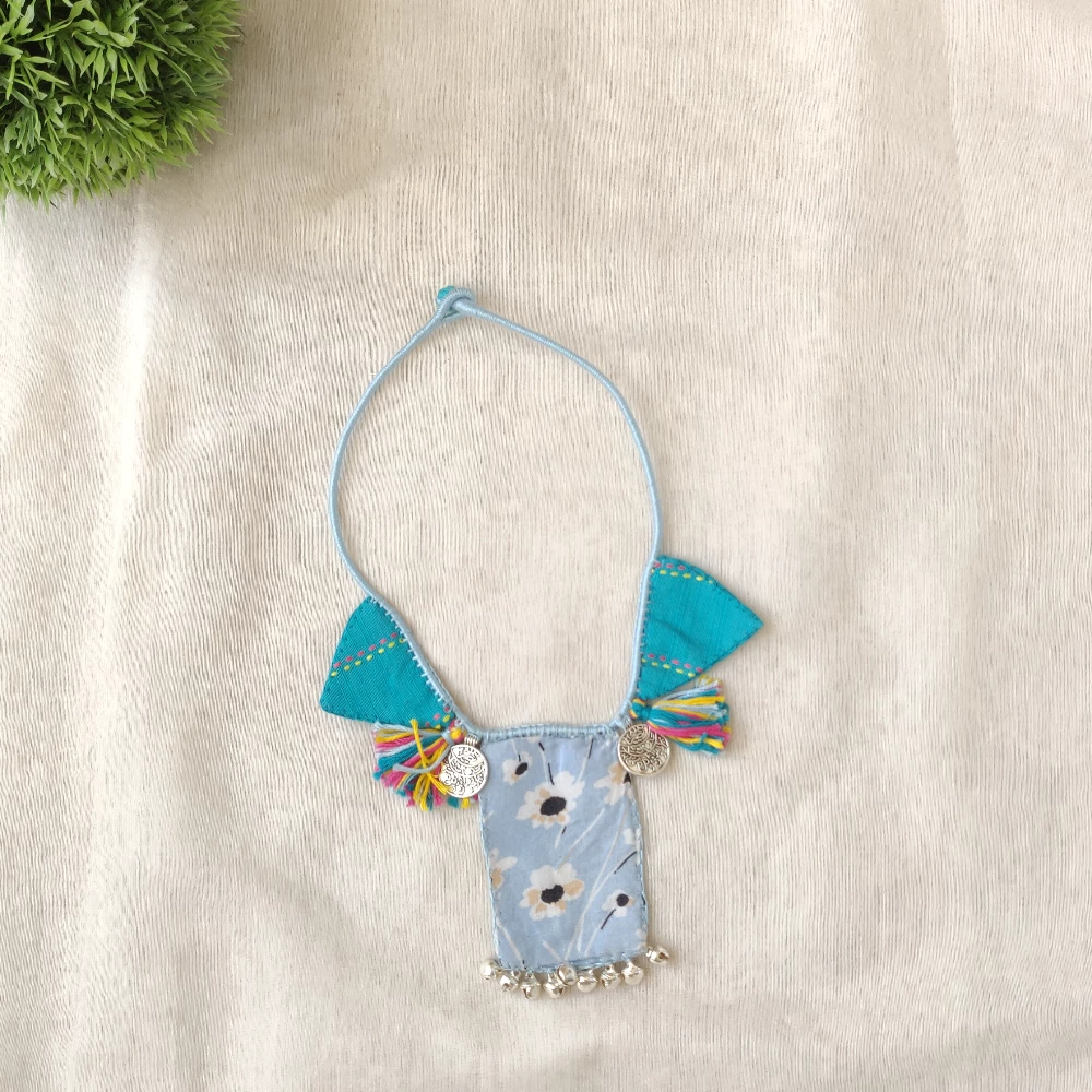 Tassel & Coin Neckpiece (green- printed)