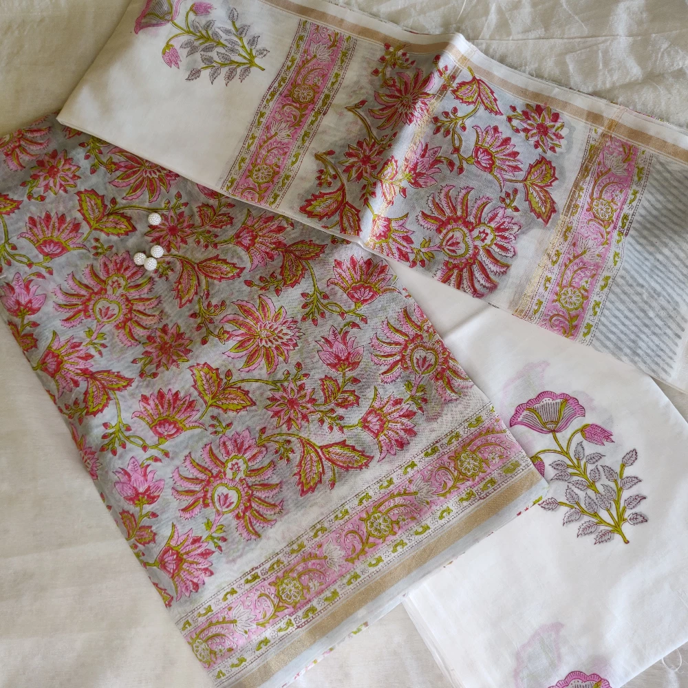 Grey Chanderi Silk kurta set
