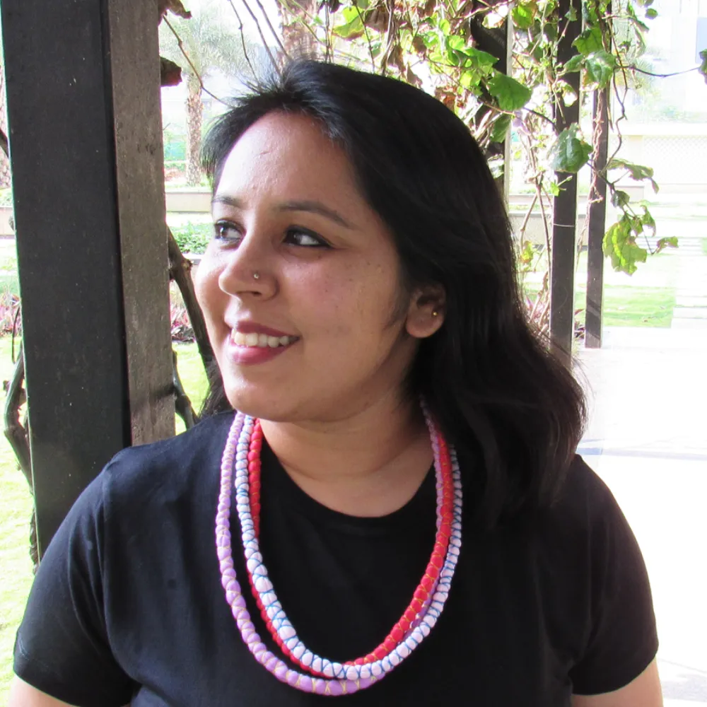 Handmade 3 layered Textile Neckpiece - Colour