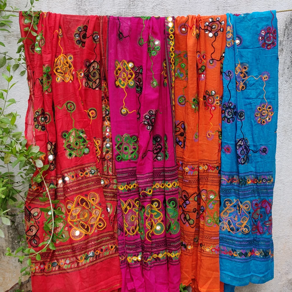 Cotton Aari work dupatta