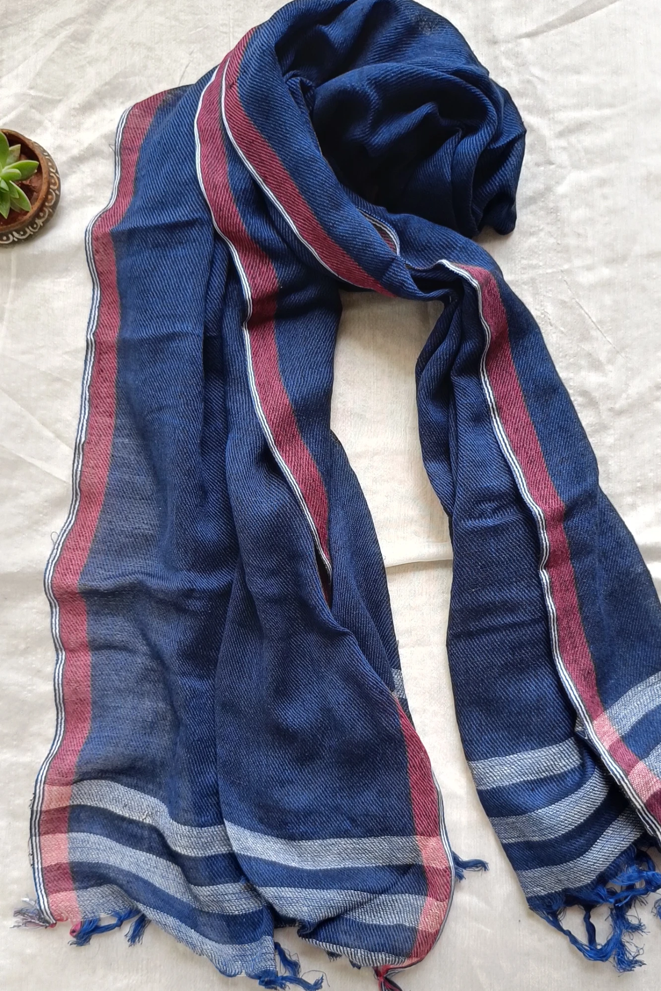 Indigo Azure cotton stole