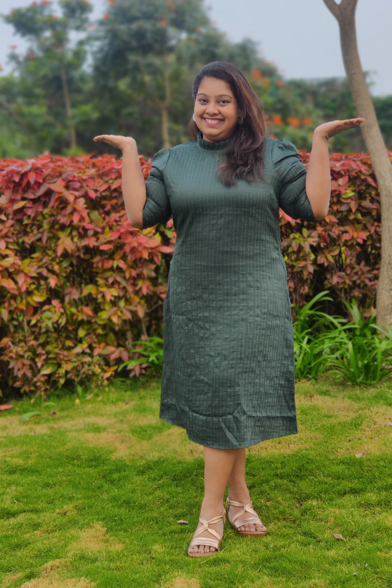 Chinnon Sequin Straight cut dress (Bottle green/XS)