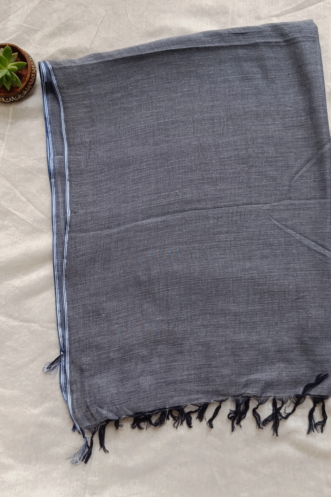 Steel blue cotton stole