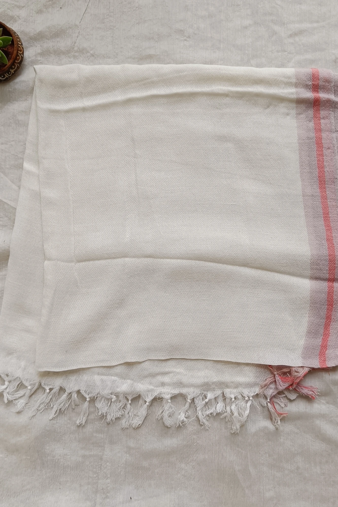 Ivory blush cotton stole