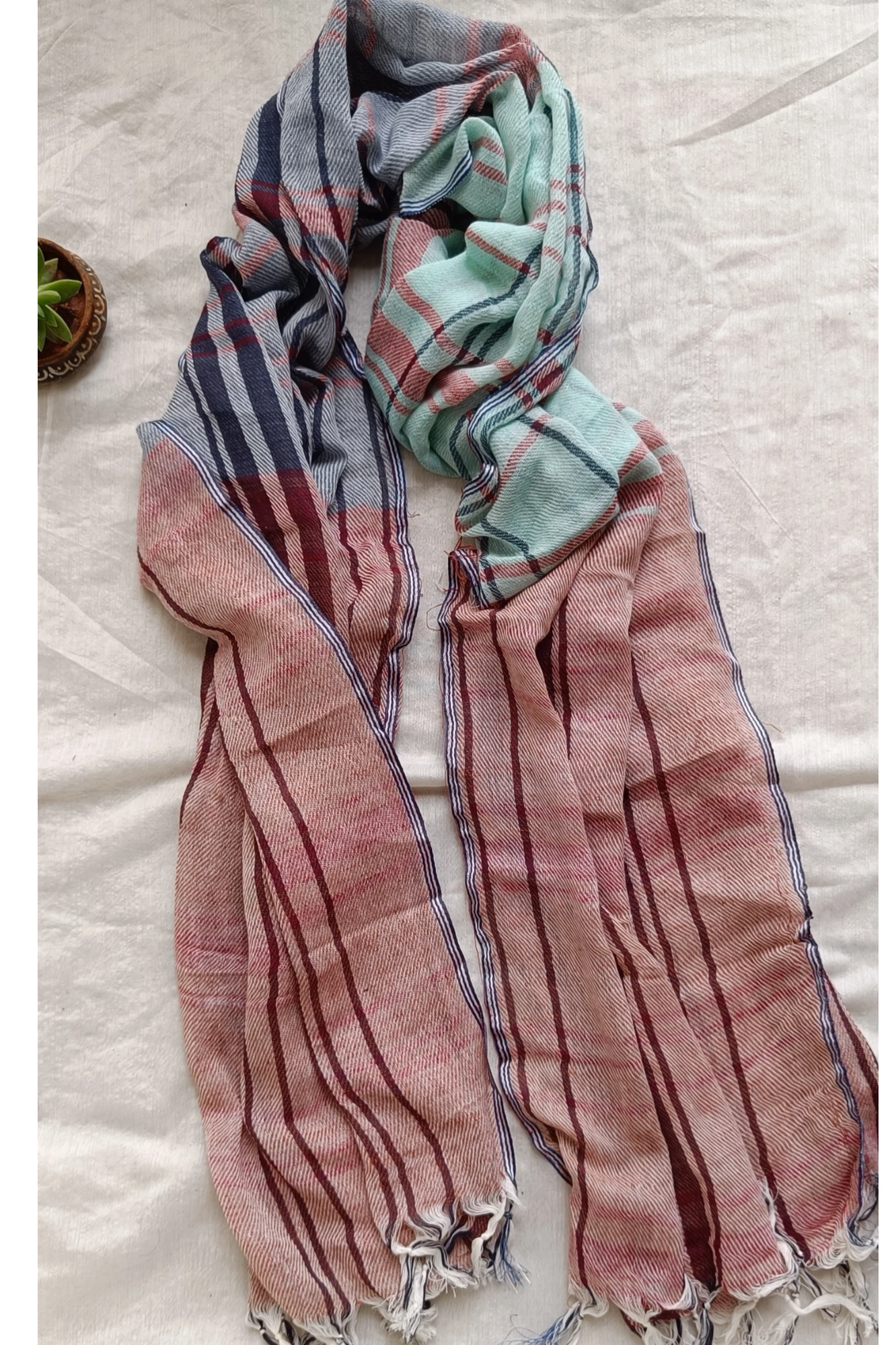 Mint Maroon Harmony stole