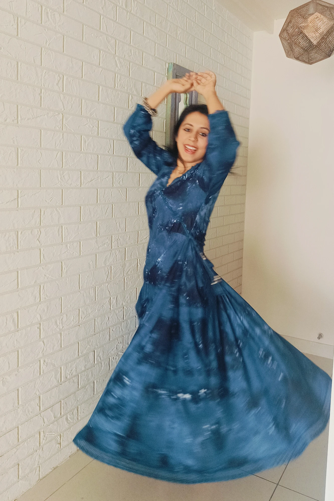 Midnight blue Viscose tie-dye circular maxi (XL)