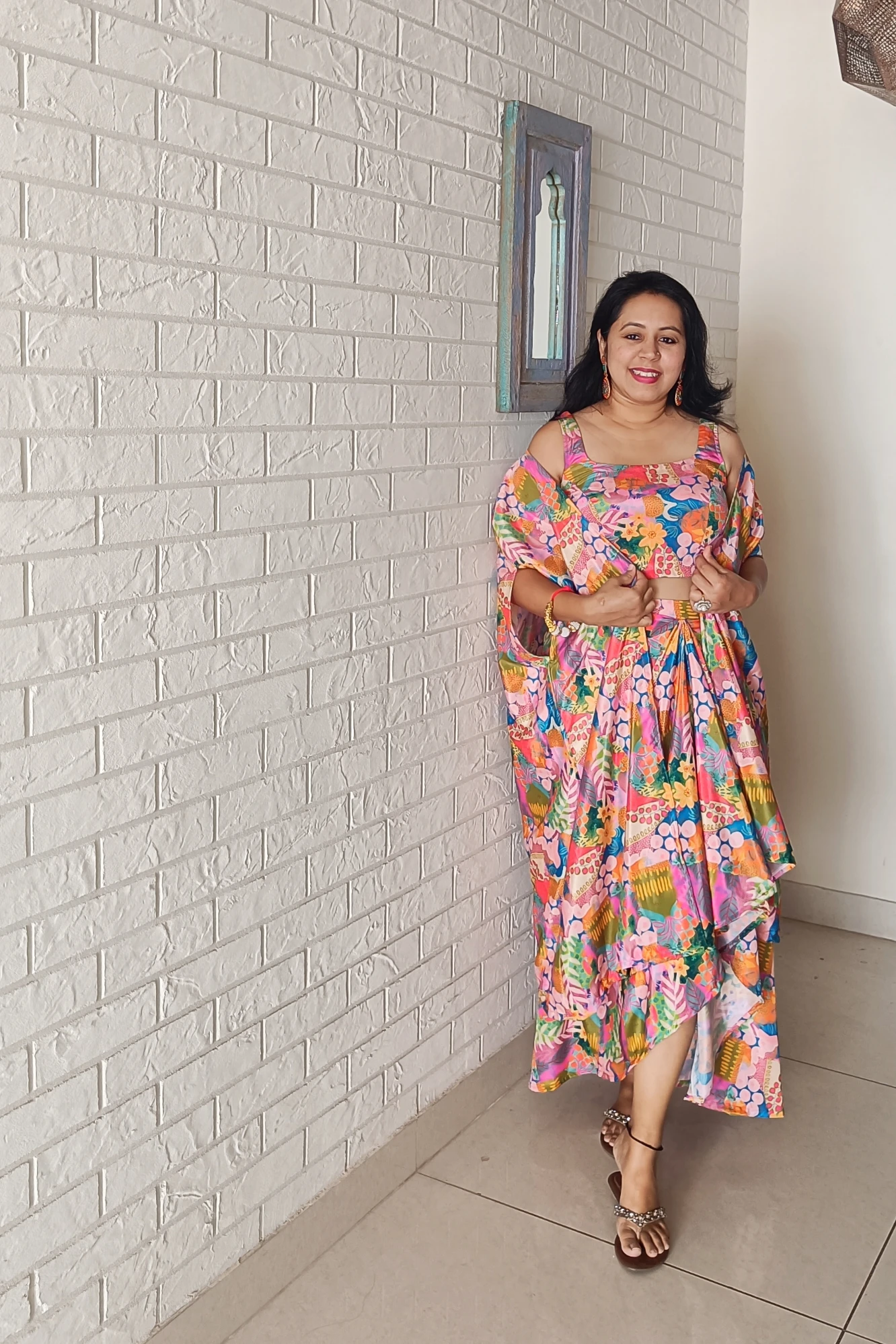 Draped skirt co-ord set (XL)