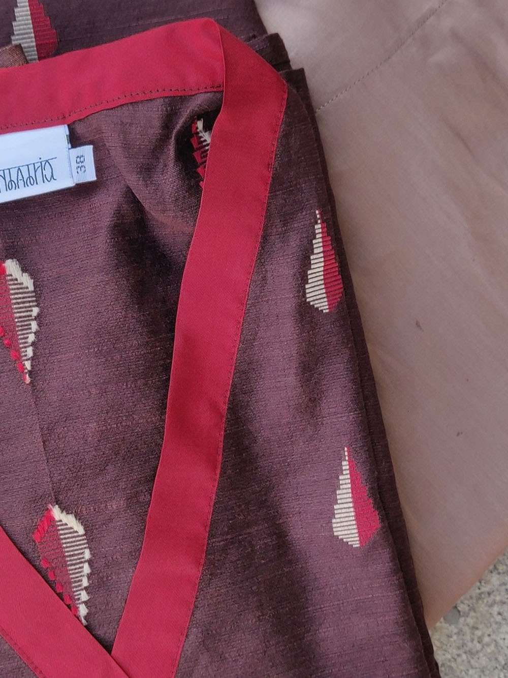 Cedar Brown Cotton Silk Kurta Set (M)