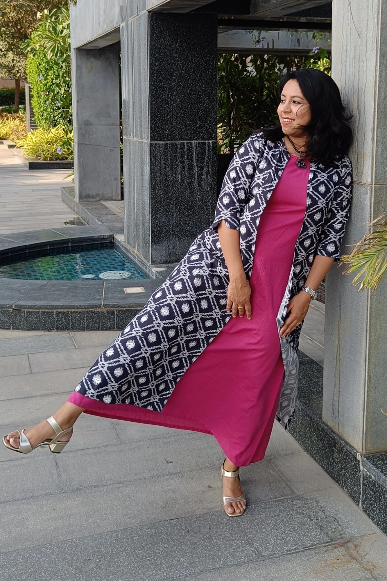 Pink & Blue double layer dress (4XL)