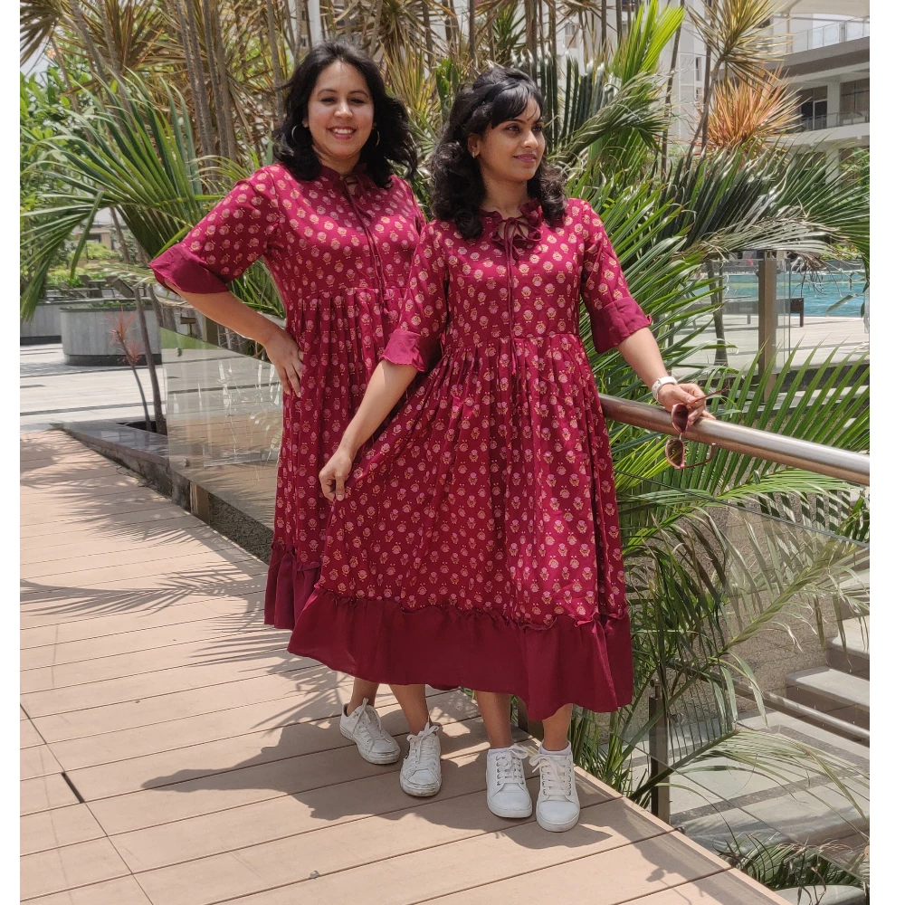 Rayon printed Midi dress