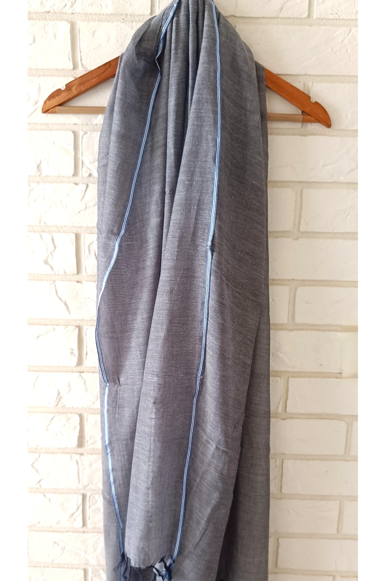 Steel blue cotton stole