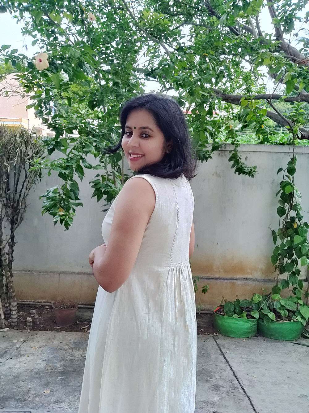 Back Yoke A-line Cotton Kurta/dress (S)
