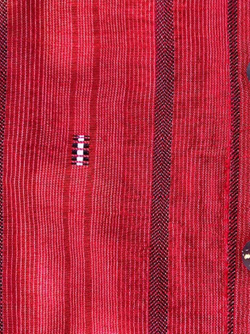 Cherry Red Chanderi Button down Dress (L)