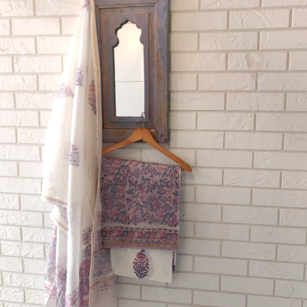Lilac Chanderi Silk kurta set
