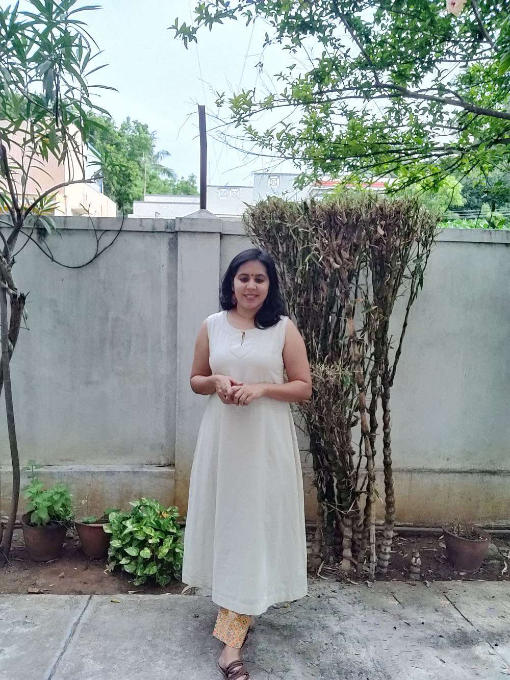 Back Yoke A-line Cotton Kurta/dress (S)
