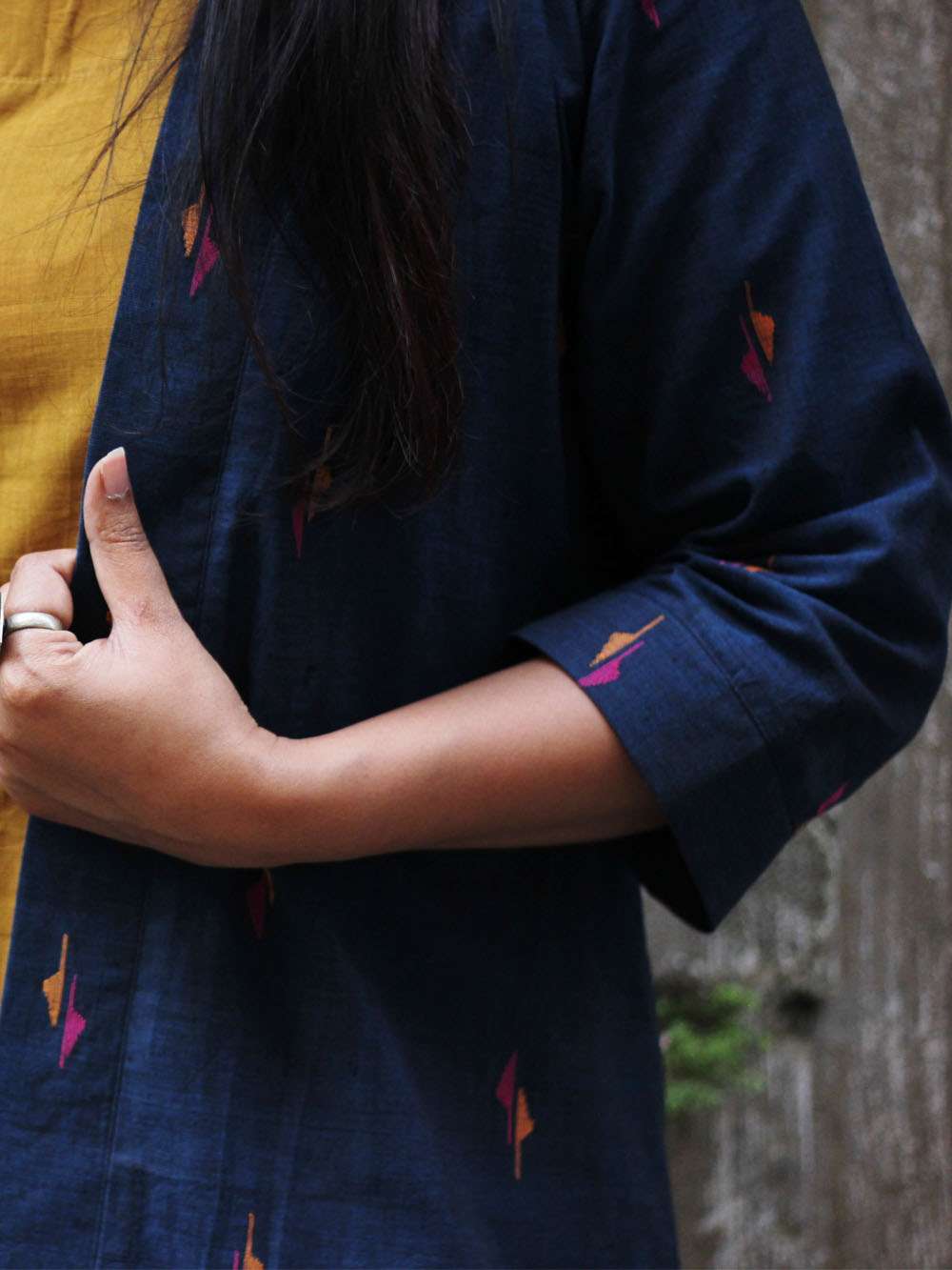 Handloom Cotton Jamdani layered dress