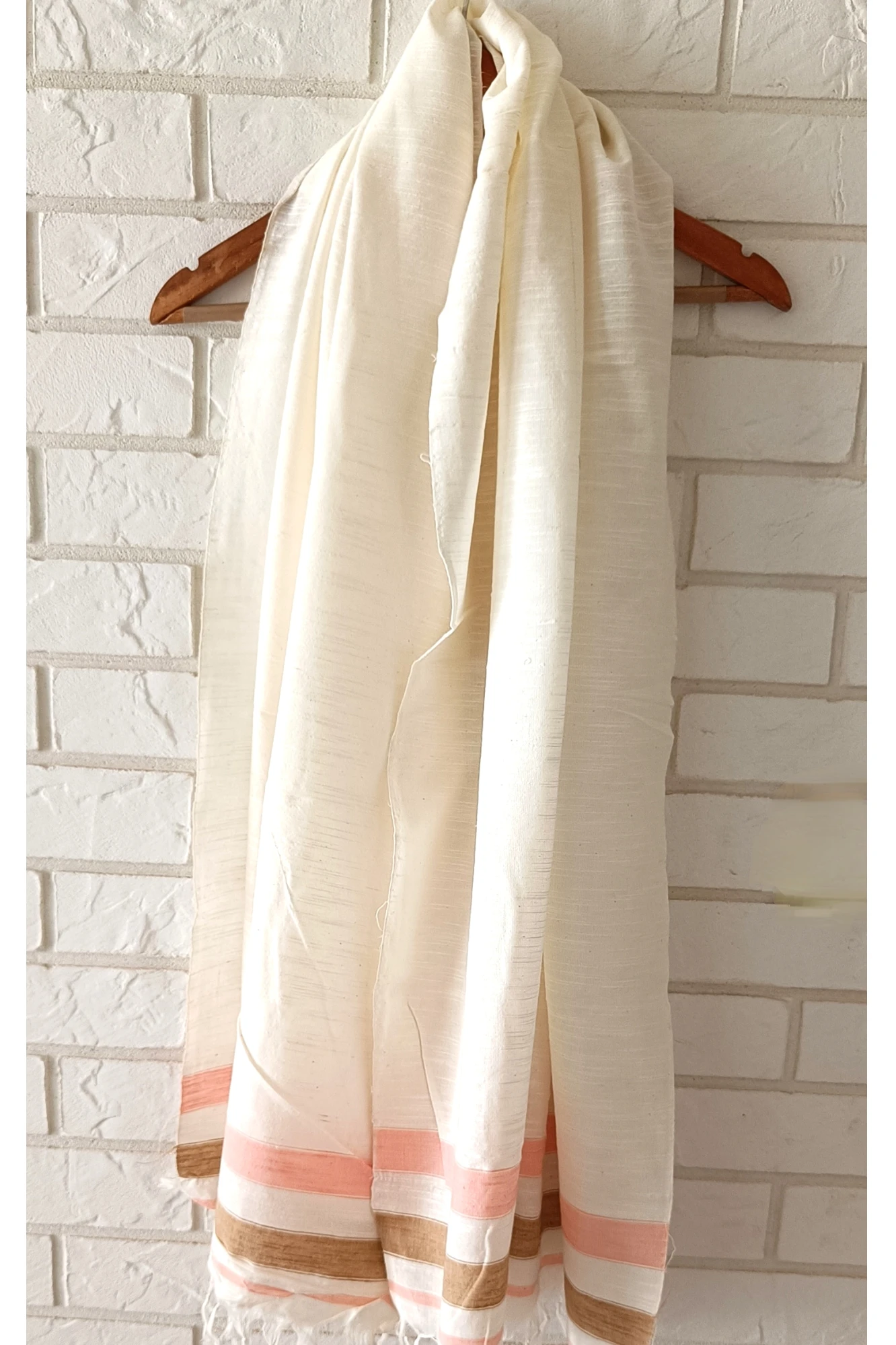 Ivory Slub cotton stole