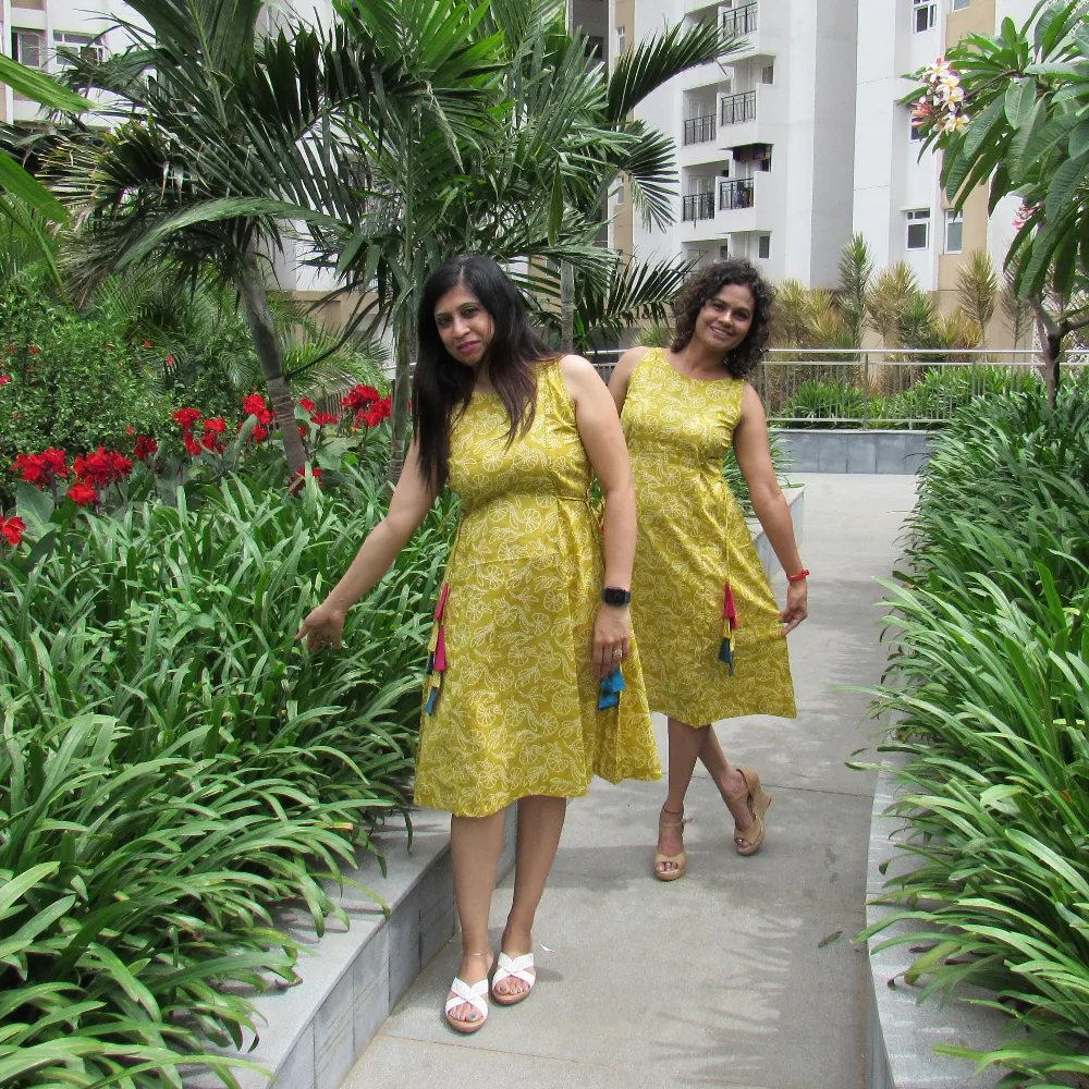 'Marigold' Cotton Tie-up Dress