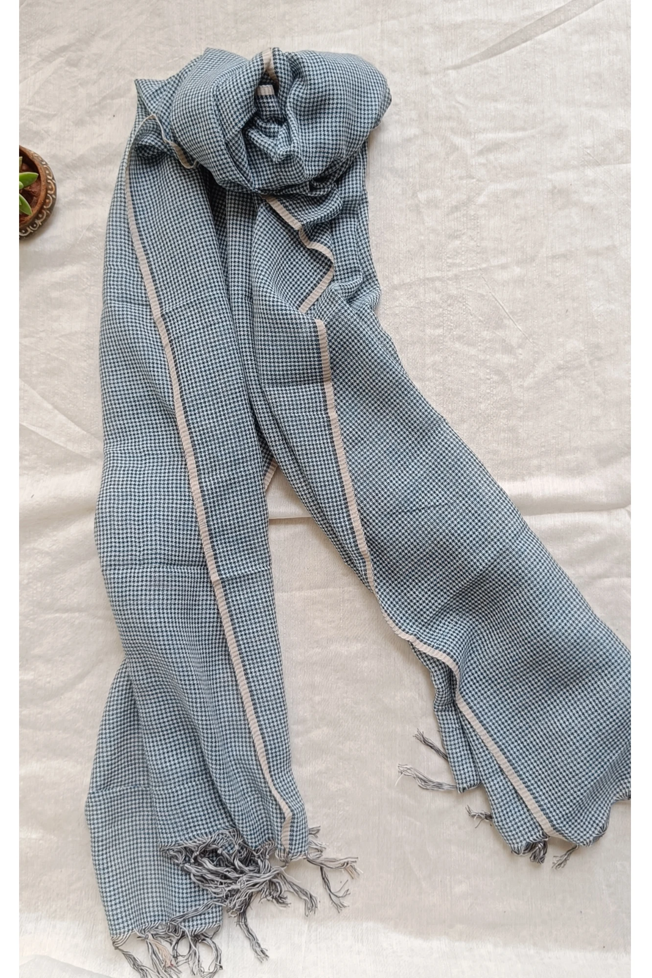 Teal mist cotton stole