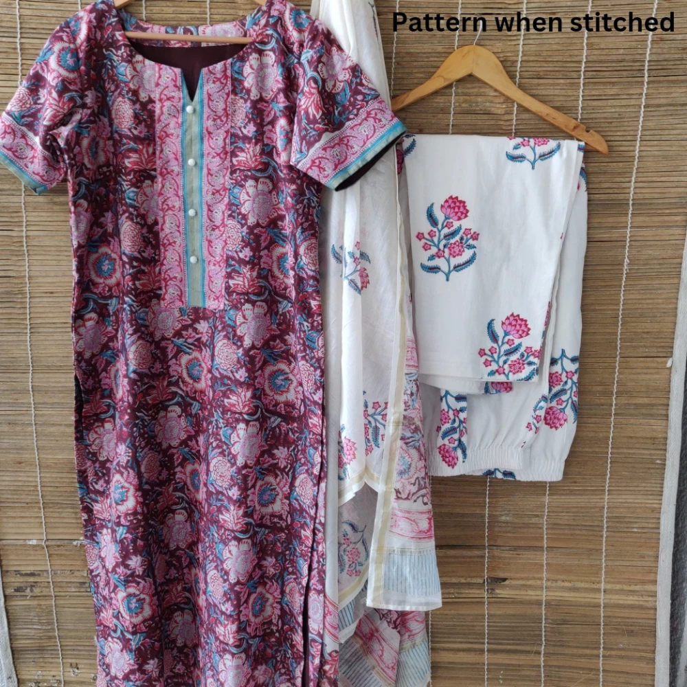 Lilac Chanderi Silk kurta set