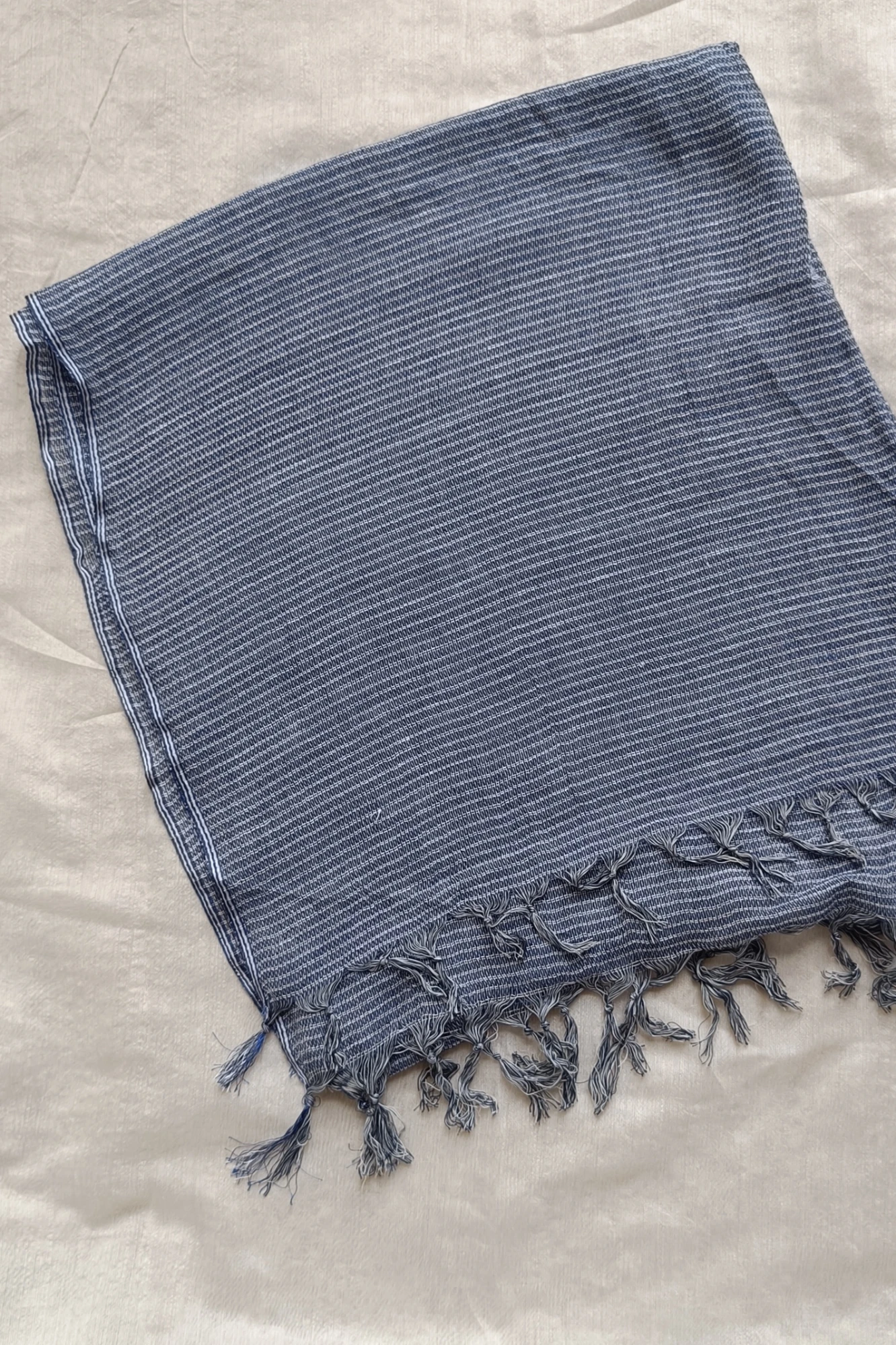 Blue breeze striped cotton stole