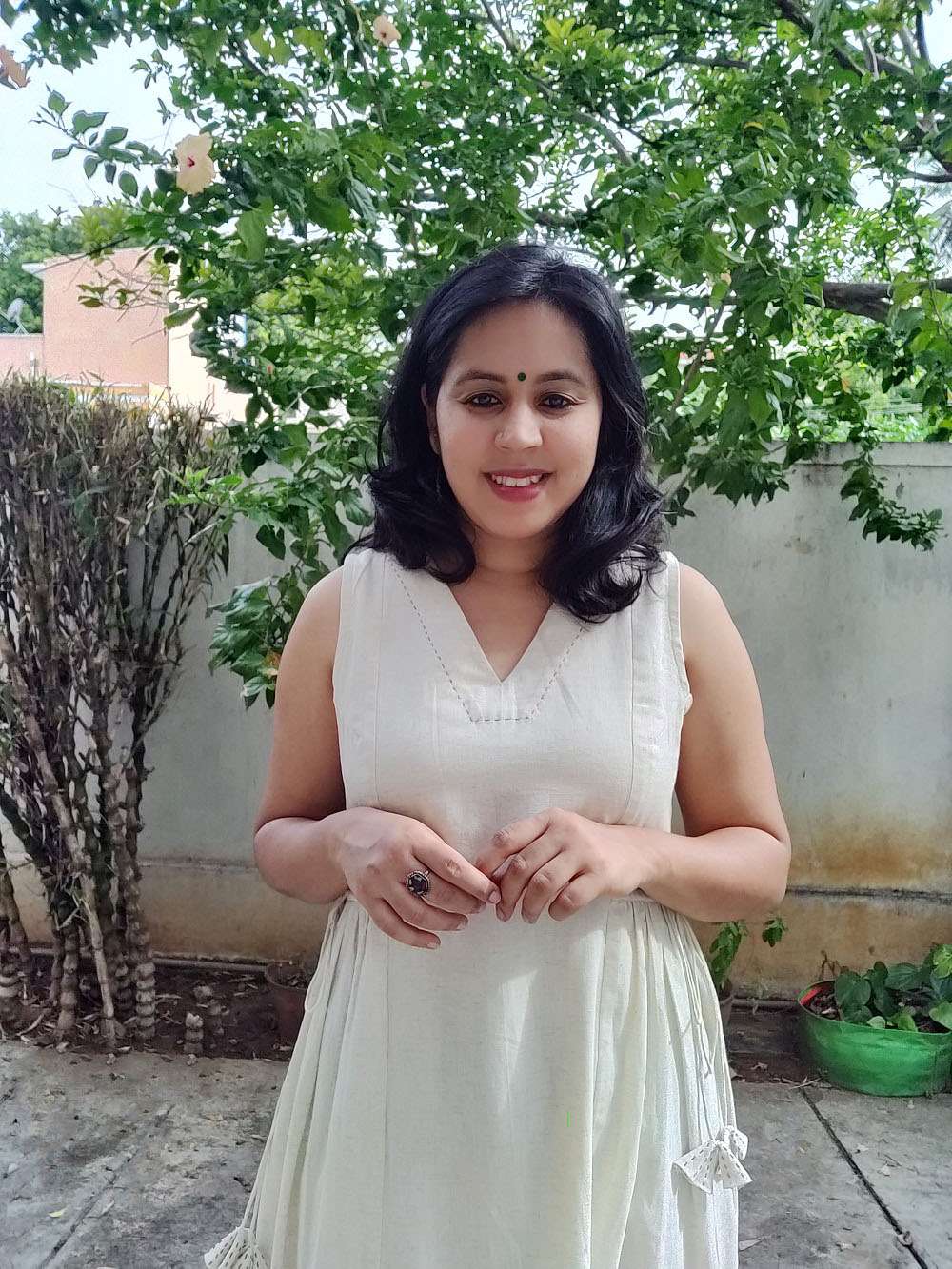 Panelled Drawstring Cotton Kurta/Dress (M)
