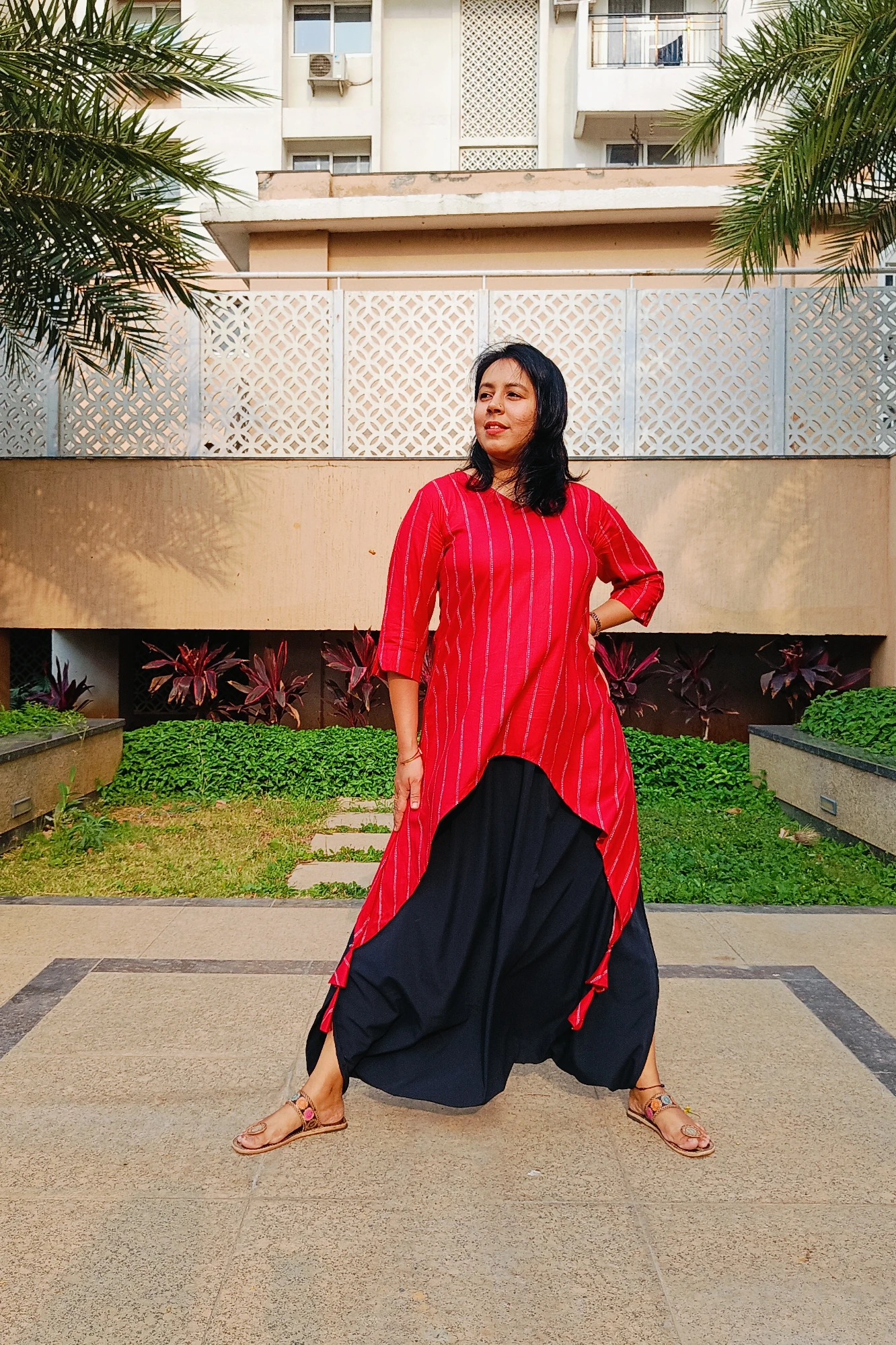 Draped skirt & Asymmetric Top (2XL)