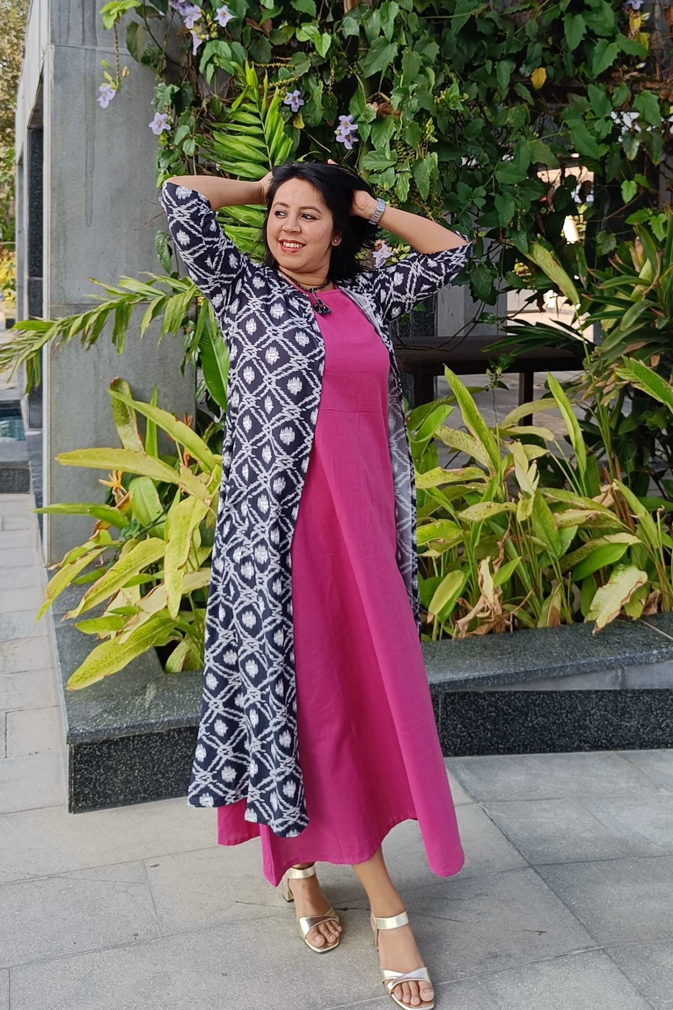 Pink & Blue double layer dress (4XL)