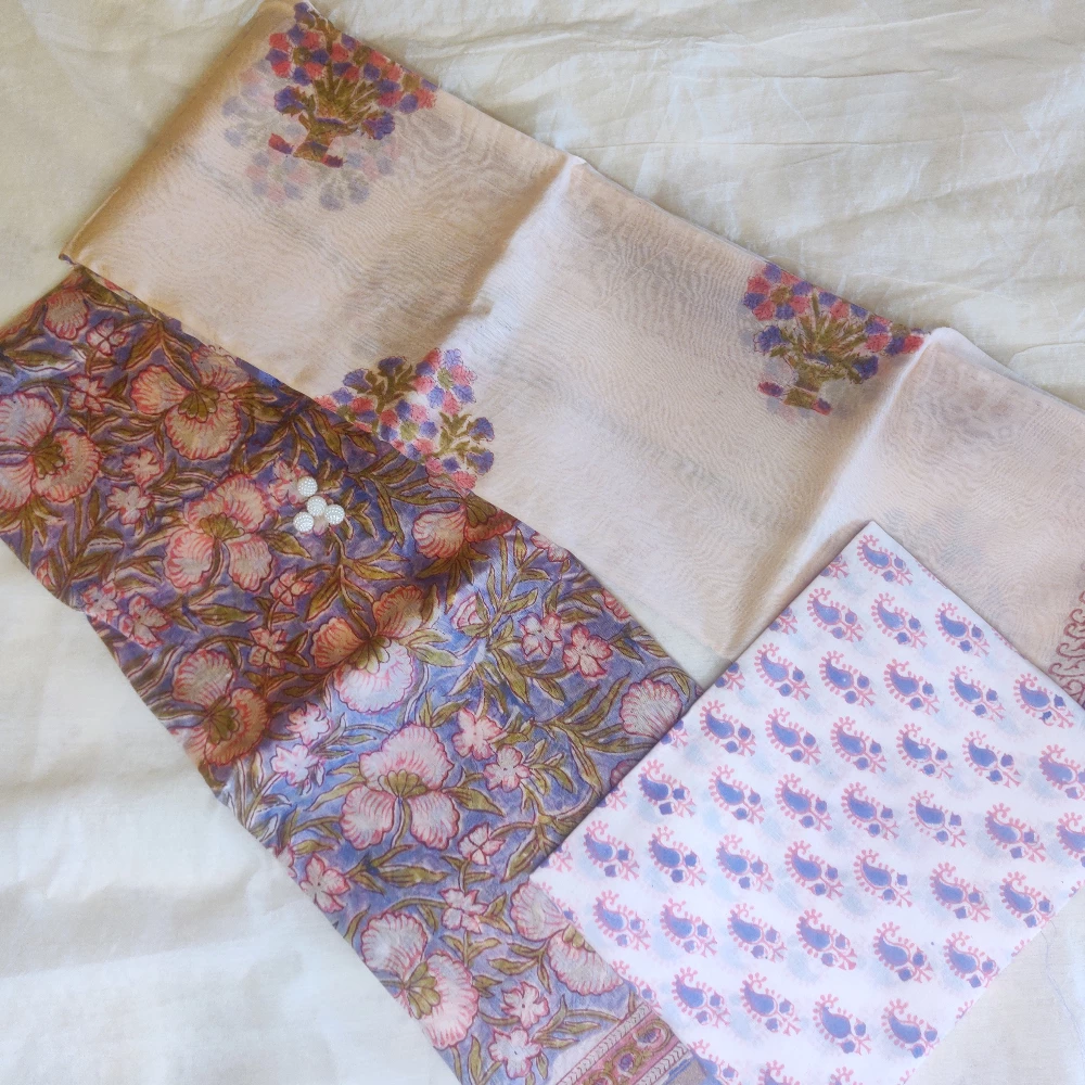 Lavender Chanderi Silk kurta set