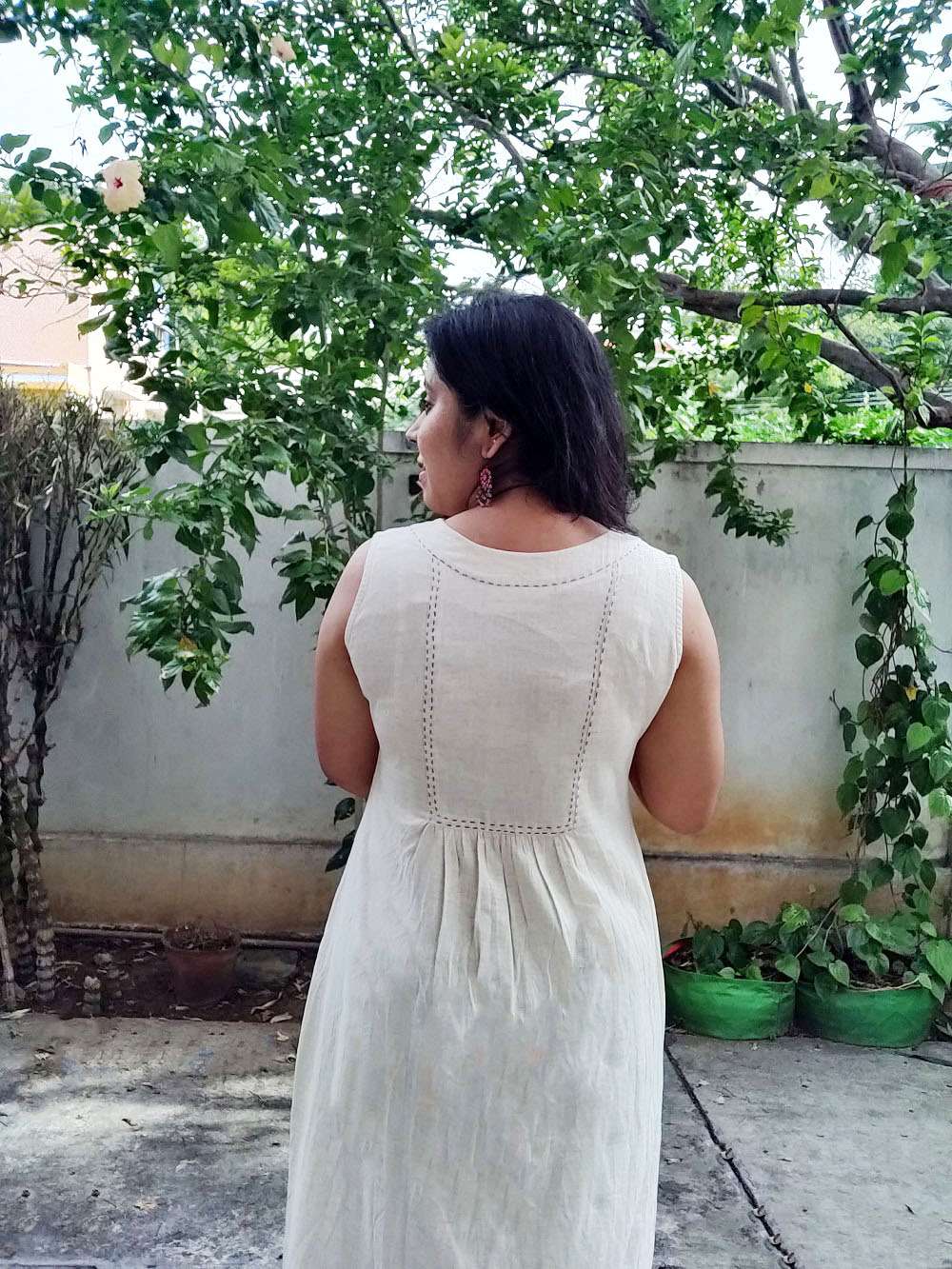Back Yoke A-line Cotton Kurta/dress (S)