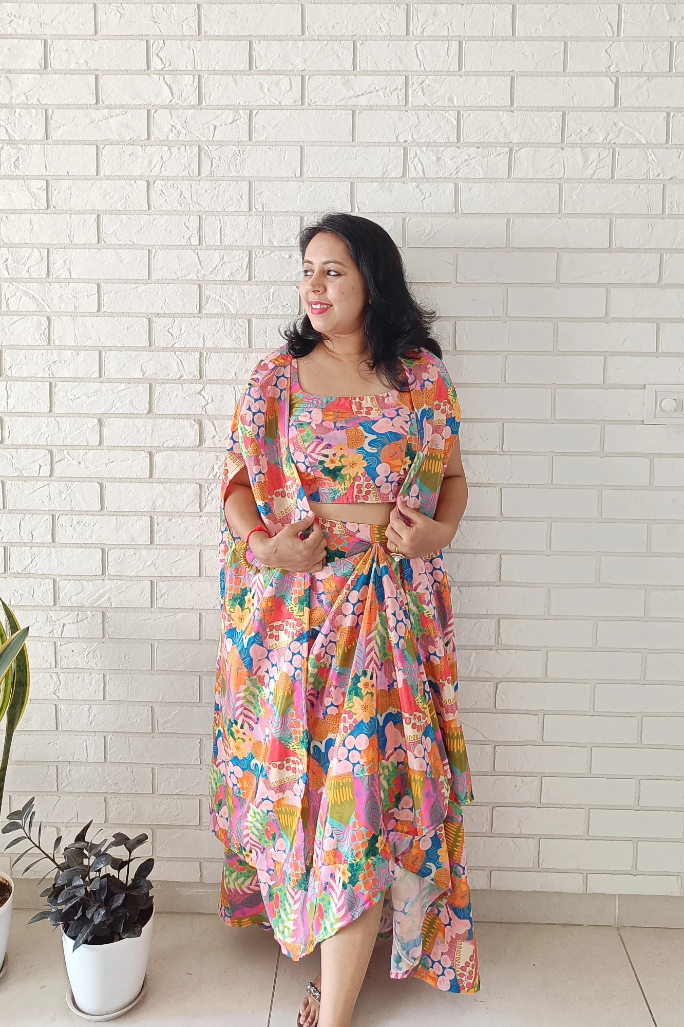 Draped skirt co-ord set (XL)