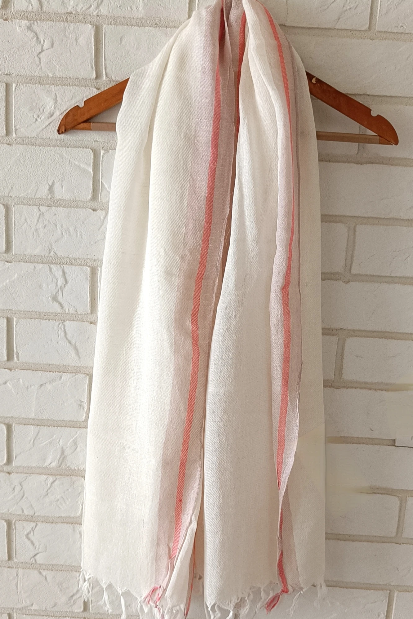 Ivory blush cotton stole