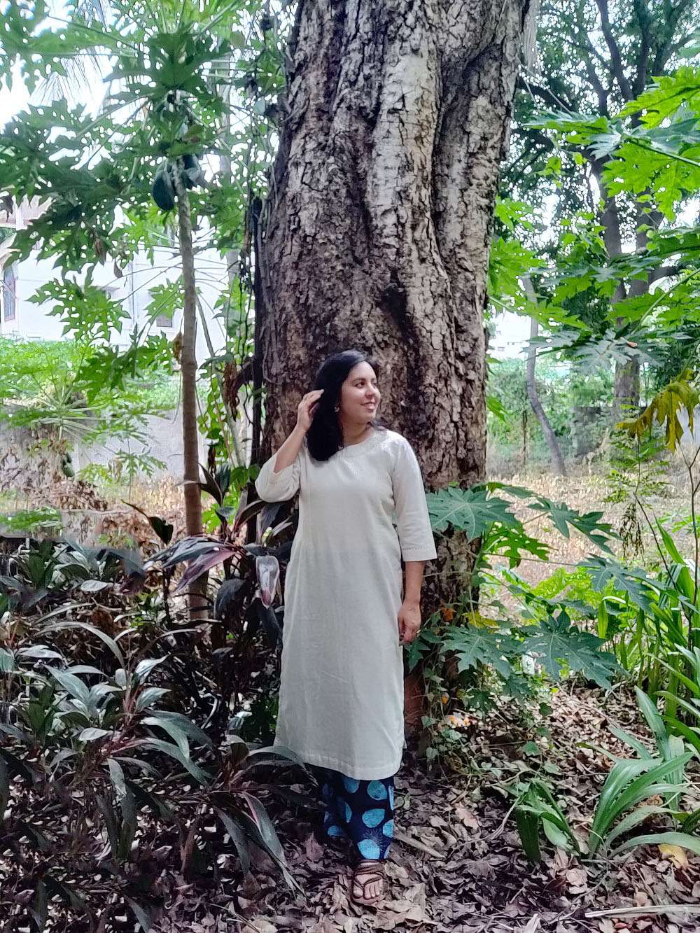 Pin Tucks Cotton Kurta (M)