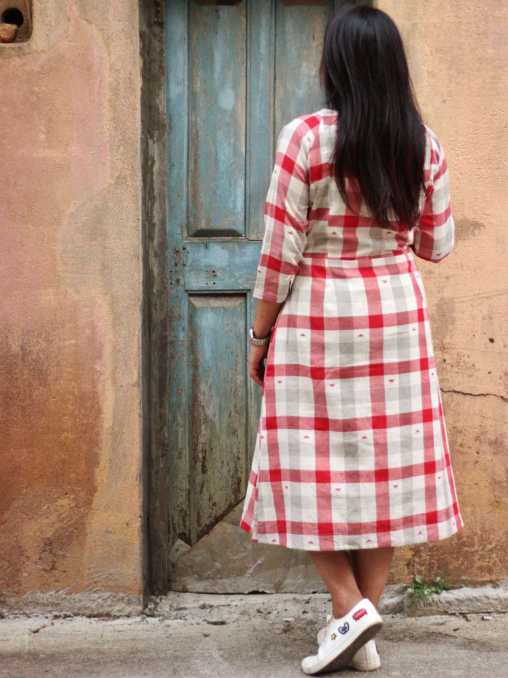 Handloom Cotton Checks dress (XL)