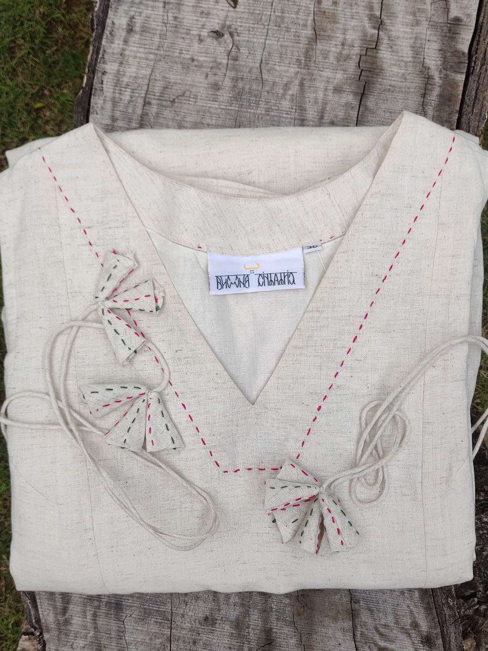 Panelled Drawstring Cotton Kurta/Dress (M)